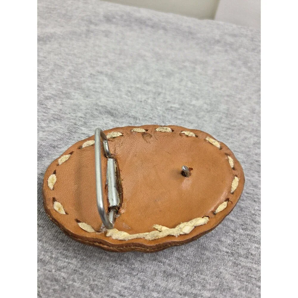 Vintage Red Cedar Wood Belt Buckle Handcrafted Natural Knot